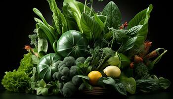 ai generato fresco, salutare verdure un' colorato regalo a partire dal natura giardino generato di ai foto