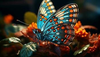 ai generato un' vivace farfalla ala vetrine natura bellezza e fragilità generato di ai foto