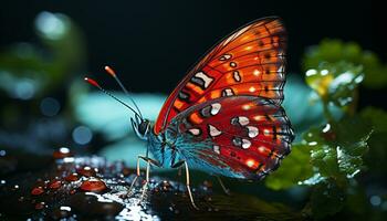ai generato vivace farfalla ala vetrine natura bellezza e fragilità generato di ai foto