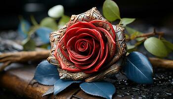 ai generato un' singolo fiore simboleggia amore e romanza nel natura generato di ai foto