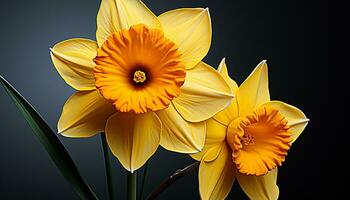 ai generato vivace giallo margherita, un' singolo fiore nel natura eleganza generato di ai foto