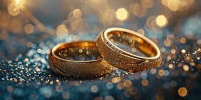 ai generato un animato foto di nozze anelli fatto a partire dal oro