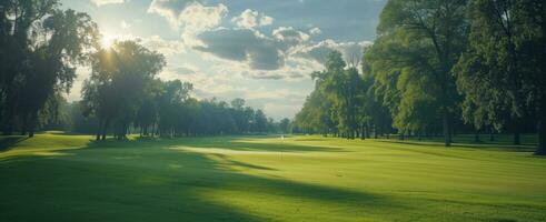 ai generato golf su un' bellissimo golf corso. foto