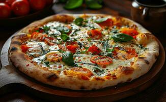 ai generato un italiano stile Pizza quello ha stato fatto con il più fresco ingredienti foto