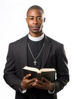 ai generato spirituale maschio sacerdote nel Chiesa, ai generato foto