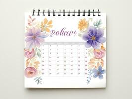 ai generato elegante parete calendario modello per casa e ufficio - ai generato foto