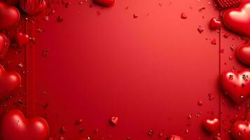 ai generato rosso San Valentino giorno sfondo con copia spazio foto