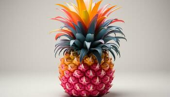 ai generato fresco, maturo ananas un' vibrante, salutare tropicale merenda generato di ai foto