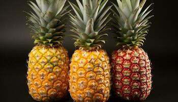 ai generato freschezza e dolcezza nel un' tropicale ananas, un' salutare merenda generato di ai foto