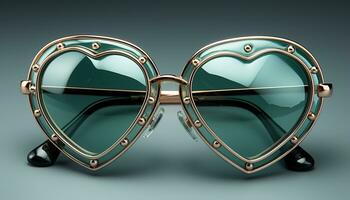 ai generato alla moda occhiali da sole riflettere moderno eleganza e simboleggiare amore e fascino generato di ai foto