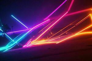 ai generato colorato leggero effetto di neon splendore luci. professionista foto