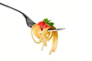 spaghetti pasta isolata foto