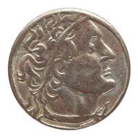 vecchia moneta greca dell'antica grecia foto