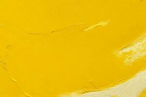 ai generato avvicinamento di impasto pittura astratto ruvido giallo arte pittura struttura sfondo. professionista foto