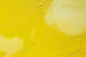 ai generato avvicinamento di impasto pittura astratto ruvido giallo arte pittura struttura sfondo. professionista foto