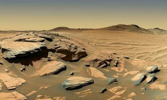 ai generato scientificamente affidabile Visualizza di il pianeta Marte, Visualizza a partire dal il superficie foto