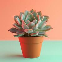 ai generato Immagine di succulento fiore su isolato pianura sfondo foto