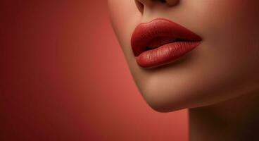 ai generato rossetto trucco di cosmetico artista foto