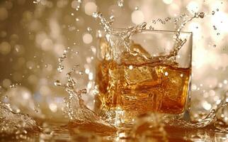 ai generato un' bicchiere di whisky metraggio foto