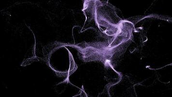 astratto volante viola particelle su un' nero sfondo. design. diffusione spazio polvere nel esterno spazio. foto