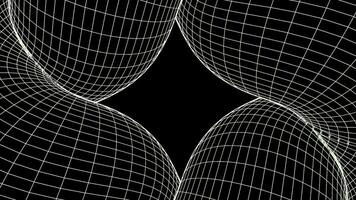 astratto nero rombo con scacchi fibre in giro su un' nero sfondo, senza soluzione di continuità ciclo continuo. design. colorato griglia in giro figura silhouette. foto