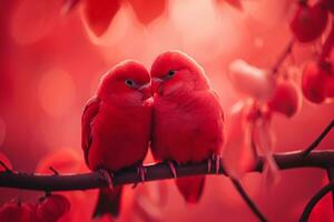 ai generato piccioncini coinvolgente nel San Valentino giorno celebrazioni contento San Valentino giorno concetto foto