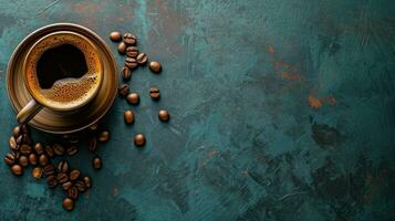 ai generato bellissimo pubblicità foto di mattina caffè con copia spazio