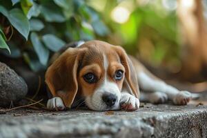 ai generato carino beagle cane cucciolo foto