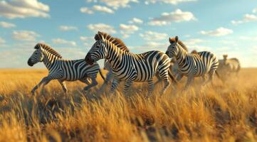 ai generato zebra attraversamento il savana nel namibia savana foto