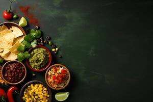 ai generato completare messicano cibo composizione copia spazio concetto generativo ai foto