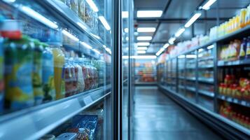 ai generato generativo ai, a temperatura controllata refrigerato Conservazione, freddo magazzino, commerciale refrigerazione attrezzatura foto