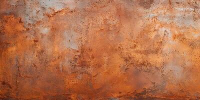 ai generato grunge arrugginito arancia Marrone metallo corten acciaio pietra sfondo struttura foto