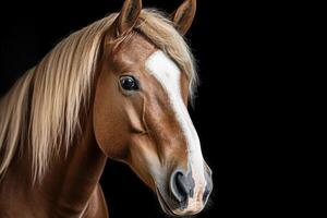 ai generato un' vicino su foto di un' cavallo