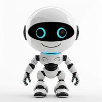 ai generato carino realistico androide robot sorridente isolato foto