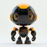 ai generato carino realistico androide robot sorridente isolato foto