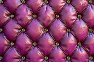 ai generato rosa pelle sfondo con Cucitura e metallo dettagli per moda design foto