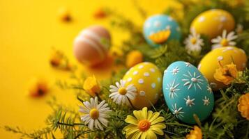 ai generato Pasqua pubblicità sfondo con copia spazio foto