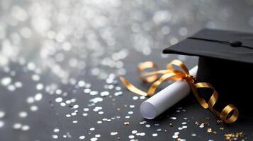 ai generato la laurea pubblicità sfondo con copia spazio foto