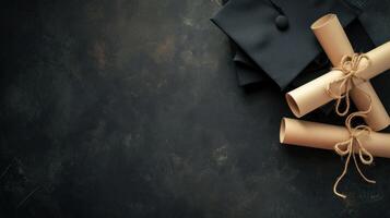 ai generato la laurea pubblicità sfondo con copia spazio foto