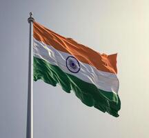 ai generato India bandiera su bianca foto
