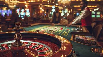 ai generato persone dipendente per gioco d'azzardo, roulette, cavallo da corsa fessura macchine blackjack, poker foto
