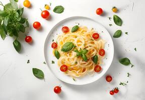 ai generato pasta aglio olio e peperoncino italiano spaghetti con aglio chili Pepe e oliva olio su un' nero foto