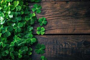 ai generato st. Patrick giorno celebrazione sfondi, verde trifoglio, verde regalo foto