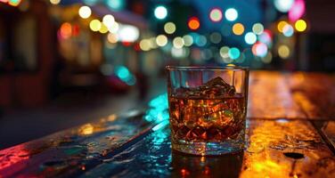 ai generato whisky bevande a ristoranti foto