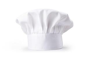 ai generato isolato bianca dello chef cappello su bianca sfondo foto