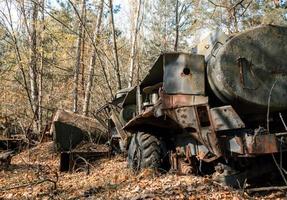 pripyat, ucraina, 2021 - vecchia attrezzatura usurata a chernobyl foto