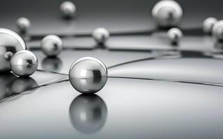 futuristico argento globo 3d astratto sfondo con pendenza e riflessione foto