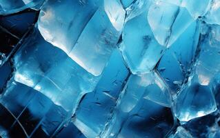 astratto ghiaccio sfondo blu superficie con crepe foto