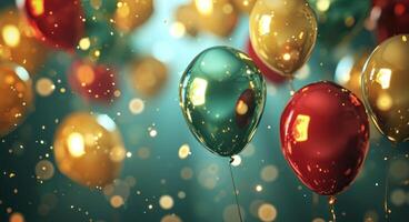 ai generato un attraente contento compleanno sfondo nel quale palloncini siamo decorato foto