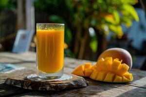 ai generato rinfrescante Mango succo foto